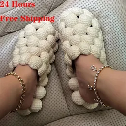 캐주얼 신발 여성 버블 슬라이드 DIY BEACH MEN SANDALS 2024 여름 하우스 플랫폼 볼 슬리퍼 큰 크기 48