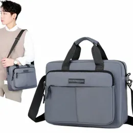 new Men's Large-capacity Horiztal Shoulder Bag Menger Bag Briefcase Multifunctial Simple A4 Book Handbag Busin Bag V2KC#