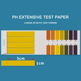 1 bok = 80 remsor professionella 1-14 pH lakmus papper pH-testremsor pH-indikatortestare för vattenkosmetika jord saliv surhet