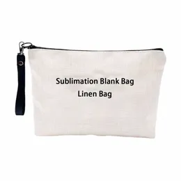 sublimati Blank Women's Make Up Bag Pouch Polyester with Wristband Sunglasses Sunscreen Storage Bags For Heat Transfer Print d5XV#