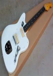 Fabrikweiße E-Gitarre mit Schlagbrett aus Acryl, Griffbrett aus Palisander, Chrom-Hardware, P90-Tonabnehmer, kann individuell angepasst werden1511899