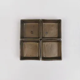 Schüsseln Retro handgefertigte Saucenschüssel aus Keramik mit Metallglasur – kleine quadratische Schüssel mit leisem Wind und leichten Mängeln
