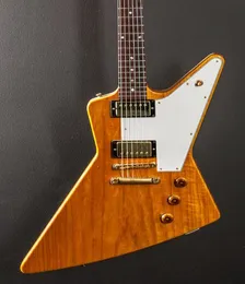 Jugg 50 Yıldönümü 58 Yeniden Düzenleme Doğal Korina Explorer Elektro Gitar Yuvarlak 50s şekilli Korinaneck Tuilp Tuner Altın Donanım1344738