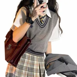 Japonês feminino estudante do ensino médio camisola coreano menina uniforme pulôver colete jk malha cott cardigan anime cosplay traje s4h4 #