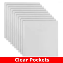 Storage Bags 10pcs/set 6.4 6.4inch Clear Pockets Die Stamp Plastic Folder For DIY Stencil Background Cardstock Craft Organization
