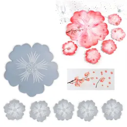 Equipments Large Flower Shape Resin Coaster Molds DIY Silicone Tray for Fruit Cup Geode Agate Platter Epoxy Resin Molds Art Crafts