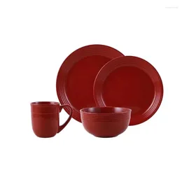 Conjunto de louças Chiara Red Stoare de 16 peças