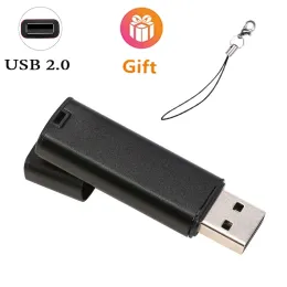 OTG Metal USB Flash Drive 64GB 128GB ÜCRETSİZ Özel Logo Kalemi Sürücüler 32GB Hediye Ana Zincir Bellek Çubuğu 16GB Pendrive 8GB 4GB 128MB