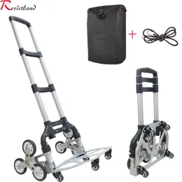 Tools 75KG All Terrain Hand Truck with Bungee Cord Heavy Foldable Trolley for Upstairs Cargo Protable Home Travel Shopping Cart