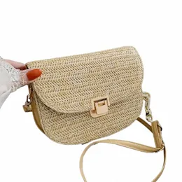 Fi Woven Straw Crossbody Bags for Women 2021 New Summer Sholdled Bags Small Handbags Designer Ladies Travel Menger Bags E6ZJ＃