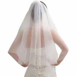 Fiable White Ivory Short Bridal Veils 저렴한 결혼식 accories Velo de Novia Casamento 소프트 웨딩 베일 y37l#