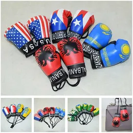 Keychains Lanyards Boxing handskar Keychain Car Bag Pendant Keychain Sport Leather PVC Boxing Italy Ukraine Flag Keychain Accessories Gift J240330