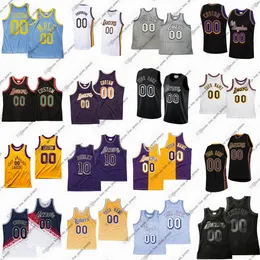 Anpassad retro throwback stitched baskettröjor James Bryant Abdul-Jabbar Chamberlain West Baylor Worthy Malone Lebmeron