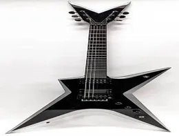 Yanık Dim Stealth Dimbag Darrell Siyah Metalik Silver Elecal Guitar Floyd Rose Tremolo Köprüsü Blackhardware Grover Tuners6279407