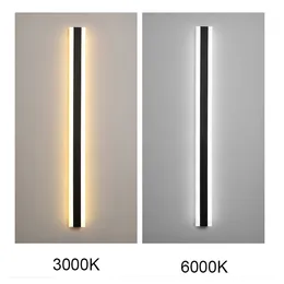 Modern IP65 Vattentät utomhus Long Strip LED Wall Lamp Villa Courtyard Wall Light Garden Porch Sconce Light Garage Lyseaire