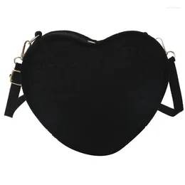 Akşam çantaları moda bayan omuz çantası aşk kalp şekli küçük el çantaları gündelik büyük kapasite keçe kumaş cüzdan kadınlar için