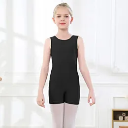 Aoylisey Girls Biketards Tank Shorty Unitards z krótkimi szortami Balet Balet Taniec Taniec Toddler Romper Gym Bodysuits Costume 3-12Y