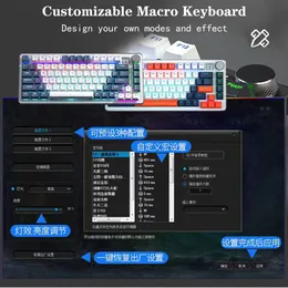 F3060 75 Prozent 84 Tasten Kabel -Knopf Makro Mechanische Tastatur Heiße Swappbare RGB -Rückbeleuchtung für PC -Spieler komplette eSports -Clavies