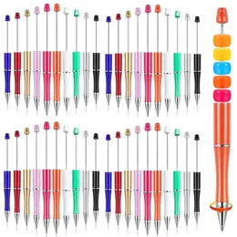 40Pcs Beaded Ballpoint Pens Plastic Beadable Wedding Favors Birthday Party Gifts Student Stationery For Writing