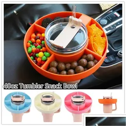 Outros Drinkware Snack Bowl para 30/40 Oz Tumbler com alça compatível reutilizável anel copo acessórioswll2132 Drop Delivery Home Garden Otop9