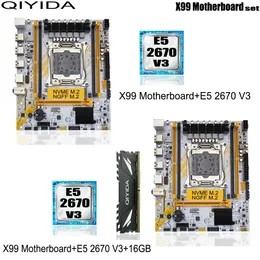 Комплект материнской платы QIYIDA X99 LGA2011 3 с процессором Xeon E5 2670 V3 и 16 ГБ оперативной памяти DDR4 NVME M2 D4 240326