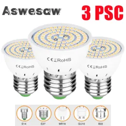 3/PCS GU10 LED مصباح 220V بقعة الضوء E27 LED لمبة E14 لمبة الذرة MR16 LADAL LED AMPOULE GU5.3 Home Lighting B22 4W 6W 8W 2835SMD