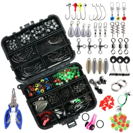 Accessories 188Pcs/Box Carp Fishing Tackle Kit Including Boilie Bait Screw Accessories Swivels Hooks Anti Tangle Sleeves Hook Stop Beads