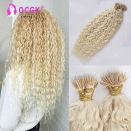 Extensões de cabelo onda de água nano anel extensões de cabelo humano micro grânulo extensões de cabelo micro laço extensões de cabelo humano micro anel extensão