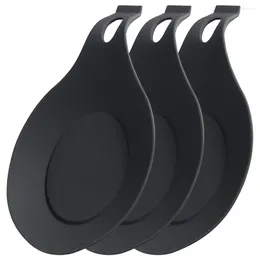 Conjuntos de utensílios de jantar 3 pcs utensílios de cozinha de cozinha de silicone para suporte de suporte de desgaste para utensílios de cozinha para contador de comprimidos