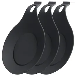 Set di stoviglie da 3 pezzi Usolini da cucina cucchiaio silicone Porta di riposo Scoop da cucina resistente all'usura per bancone da tavolo