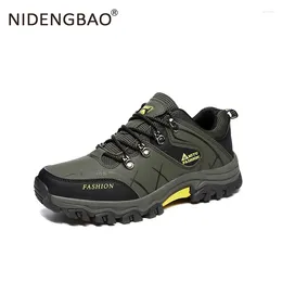 Walking Shoes NIDENGBAO Large Size 39-47 Winter Plush Warm Men Leather Male Comfortable Footwear