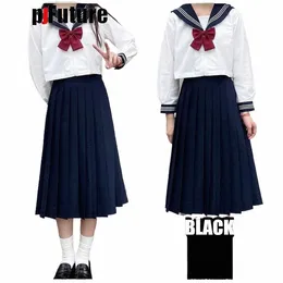 nero GRIGIO MARINO stile college ortodosso uniforme studentesca giapponese JK Uniforme vestito ortodosso vestito da marinaio gonna a pieghe vestito di classe M1ZG #