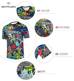 Keyiyuan 2023 Nuovi uomini manica corta Mtb Downhill Jersey Shirt Mountain Bike T-shirt Mtb Bekleidung Herren Maillot VTT