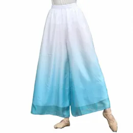 1 pçs/lote mulher dança folclórica chinesa calças soltas senhora clássico fi dança folclórica calças largas perna c6OY #