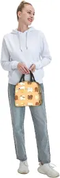 Walking Pomeranian Isolated Portable Lunch Tote Bag? Multicolor Håll varma svalare lunchväska Lunchlåda för vandringsstrandpicknick