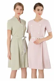 Novas roupas de trabalho da esteticista na primavera e no verão Spa Uniform Set Hotel Garçons Uniform m4av #