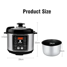220 V Cooker a pressione elettrica da 9 litri da 9 in 1 con cucina a cottura a cottura a cottura di uovo yogurt a vapore, macchina da cottura a caldo sterilizzatore