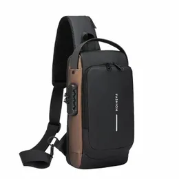 Homens Multifuncti Anti Theft USB Bolsa de Ombro Homem Crossbody Cross Body Travel Sling Chest Bags Pack Menger Pack 875f #