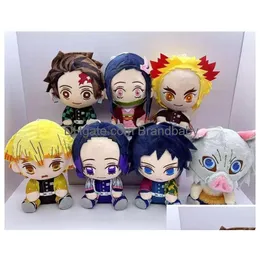 Animais de pelúcia recheados 20cm desenhos animados demon slayer brinquedos kazuma tanjiro nidouzi mão donew p brinquedo crianças presente favorito drop entrega presentes dhplu