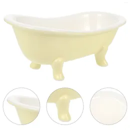 Bowls Ceramic Dessert Bowl With Bathtub Shape Cereal Serving For Sundaes Parfaits 200ml Yellow