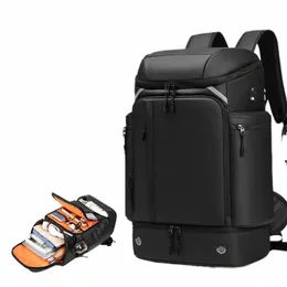 homens mochila de viagem grande capacidade mochila trekking Busin 17 Polegada Laptop Mochila 50L Caminhadas fi Com saco de sapato g27d #