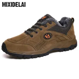 Boots Mixidelai Brand Winter Shoes Men حجم كبير 3848 Super Warm Men's Boots Sneakers في الكاحل أحذية الثلج الدافئة لأحذية الرجل