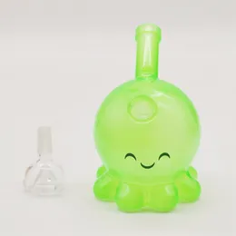 2024 Multi Color Lila Mini Baby Octopus 4 Zoll Glasbongs Wasserpfeife Bong Tabak Rauchrohr 10mm Schüssel Dab Rig Recycler Bubbler Rohre