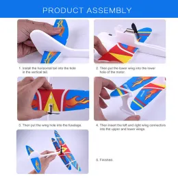 Großer Schaumflugzeug Spielzeughand werfen fliegendes Flugzeug Flug Segelflugzeug DIY Model Spielzeug für Kinder Erwachsene Außenflugzeug Modell Spielzeug