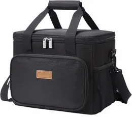 lifewit Große Lunchtasche, isolierte Lunchbox, weicher Kühler, Kühltasche für Erwachsene, Männer und Frauen, Schwarz, 15 l, 116E#