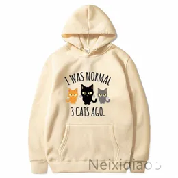 plus Size I Was Normal 3 Cats Ago Women Men Cute Sweatshirt Fi Autumn Winter Hip Hop Street Fleece Pullovers Hoodies y5Qs#