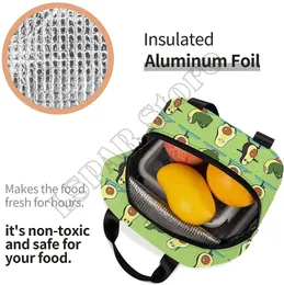 Avocado Yoga Lunchbox Isolierte Lunchboxen wasserdichte Mittagstasche wiederverwendbare Mittagessen mit Vordertasche für Strandbüro -Picknick