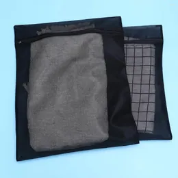 Sacchetti per biancheria 6 pezzi Set di sacchetti a rete fine Poliestere per lavare i vestiti Protezione con cerniera (Nero)