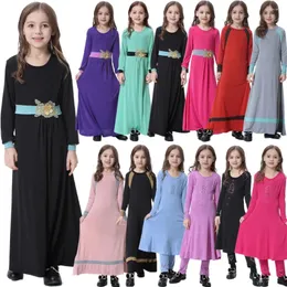 Abbigliamento etnico Abiti arabi Bambini Ragazze Abaya Dubai Caftano Lungo Maxi aderente Abito hijab musulmano Abito islamico per bambini turchi