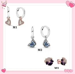 Dangle Earrings Pan S925 Sterling Silver Hand Hand Alove Love Clover Blue Butterfly Female 보내기 여자 친구 Girlfr